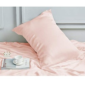 INSSL Silk Pillowcase Christmas Gift for Women, Mulberry Silk Pillowcase for Hair and Skin and Stay Comfortable and Breathable During Sleep. (Pink, 20"Ã26")