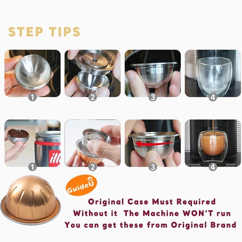 Sesama Stainless Steel Coffee Capsule Compatible for VERTUO NEXT &