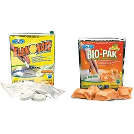 Walex COMBO Pack Bio-Pak "Tropical Breeze" RV Boat Holding Tank Black Water Deodorizer and Waste Digester and Elemonate Grey Water Waste Deodorizer Drop Ins
