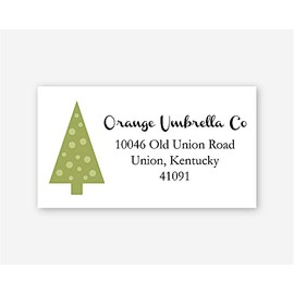 40ct - Christmas Address Labels, Christmas Tree Return Address Labels, Return Address Stickers (#313-L-WH)