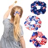 3PCS American Flag Hair Scrunchies for Women Girls Patriotic 4th