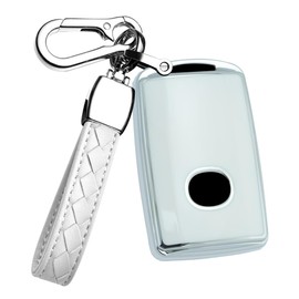 HIBEYO 3 Button Key Fob Cover for Mazda 3 6 Alexa CX-30 CX-3 CX-5 CX-7 CX-9 CX-4 CX-50 CX-30 2020 2021 2022 2023 Accessories TPU Smart Key Case Holder with Keychains-Purple