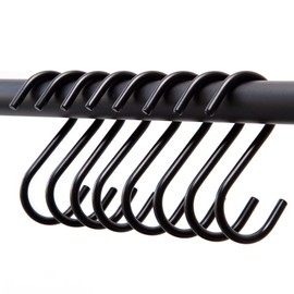 rod & knot S Hooks Made of Sturdy Metal - Pack of 8 (Black)