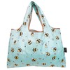 allydrew Large Foldable Tote Nylon Reusable Grocery Bag, Bumble Bees