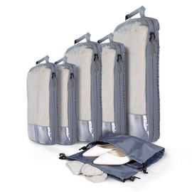 Aldans 6 Set Compression Packing Cubes, Efficient Travel Packing Organizers with Durable Waterproof Nylon, Suitcase Organizer Bags for Luggage, Lightweight Vacation Travel Essentials