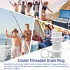 Threaded Drain Plug with Plastic Tethered Cap for Cooler, with