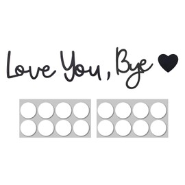 Love You Bye Sign, Wooden Wall Sticker Decor Express Love and Warm Family Modern Home Hanging Art Decal Decoration Bye Sign for Door Wall Hallway (Black)