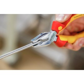 Wiha Combination Pliers Professional Electric with DynamicJoint® (Unique Joint Construction for Better Power Transmission) and OptiGrip with Extra Long Blade in Blister Pack (27419) 200 mm Pliers for