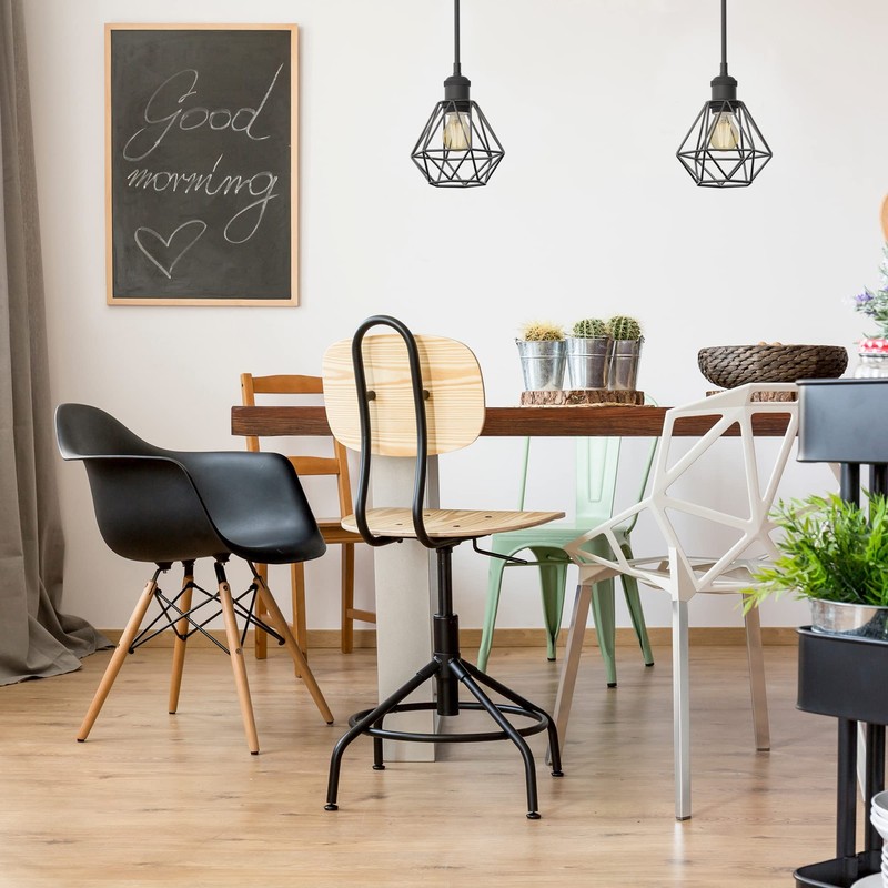 ledscom.de Pack of 3 Cage Lampshade, Black, E27 / E14,