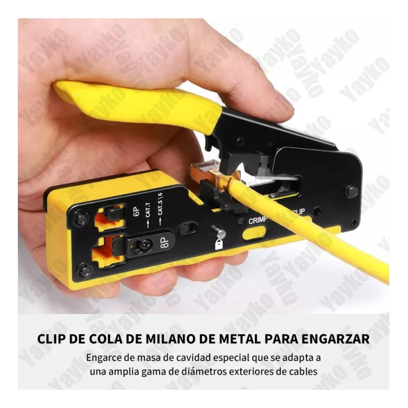 Crimpadora Para Conectores Pasantes Rj45 Cat7 Cat6 Cat5 Rj11