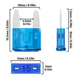 ALLECIN 15A Mini Fuse 15 Amp ATM APM Blade Car Fuses 15AMP Automotive Fusibles for RV Auto Motorcycle Truck (Pack of 50Pcs)