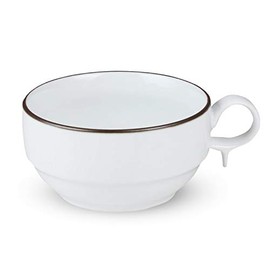 Hakusan Toki S Shaped Soup Bowl, Small, White Mat, Approx. 4.1 x 2.2 inches (10.5 x 5.5 cm), 10.1 fl oz (300 ml), S-type SOUP BOWL, Hasamiyaki, Made in Japan