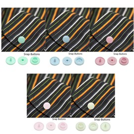 HappyHome 100 Pairs Plastic Snap Buttons 12mm Pastel Colors Plus Snap Buttons (Set of 5 Pastel Colors)