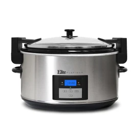 Maxi-Matic Elite Platinum MST-900VXD 8.5-Quart Stainless Steel Programmable Slow Cooker w/Locking Lid, Black