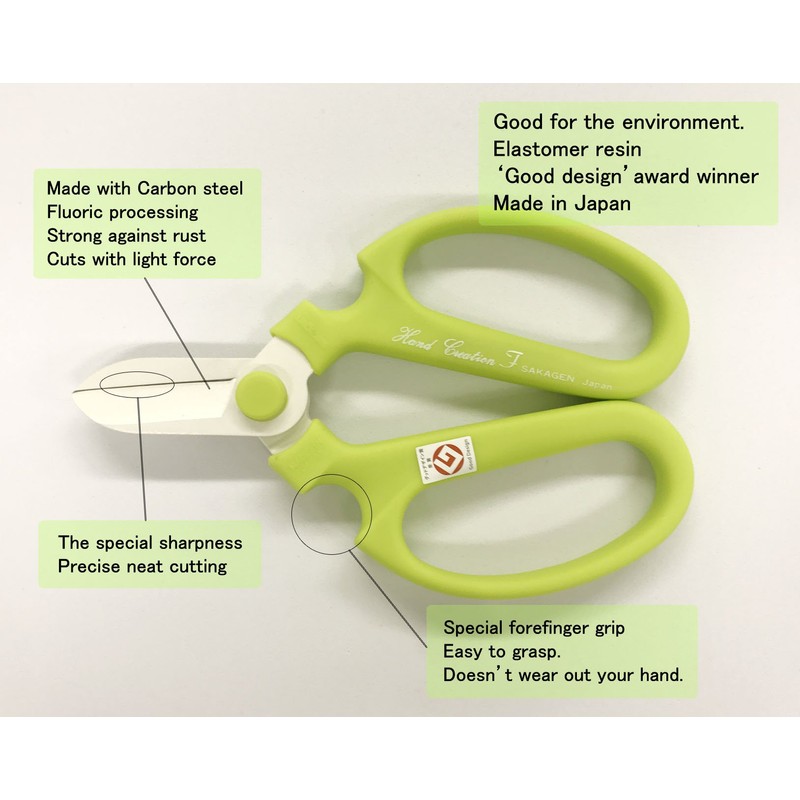 Flower Scissors Hand Creation F-170 (Light Green)