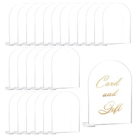 25Pcs Clear Arch Acrylic Sign with Stand,Blank Arched Round Top Acrylic Sheet,Table Number Holders,Reusable Table Numbers Plate for DIY Wedding Reception Dinner Birthday Party Event Table Decorations