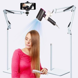 Femeoum Hair Dryer Stand Holder Rotate Hands Free Hair Dryer Stand Holder，Adjustable Hands Free Blow Dryer Holder，Blow Dryer Stand Hands Free Clip Suitable for 99%
