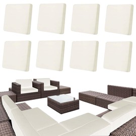 YIJIARAN 8Pcs Patio Cushion Stretch Covers, Outdoor Cushion Cover Replacement, Yard Sofa Couch Slipcovers for Patio Furniture Cushion Covers, Outdoor Waterproof Soft Flexibility Protector-Beige