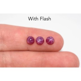 Vintage Lindy Star Ruby Red Round Flat Back Cabochon 5mm, 1 Piece