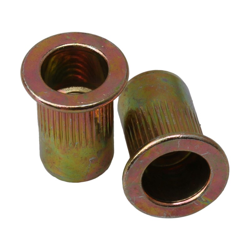 BQLZR Carbon Steel M6 Threaded Flat Head Rivet Nut Flat