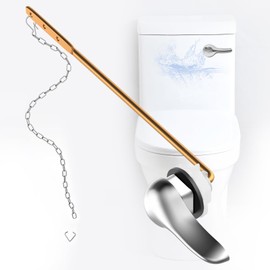 Demiwise Universal Toilet Flush Handle, Front Mount Bowl Flusher Replacement Kit with Chain, Handle Lever Tank Kit Suitable for American Standard/Mansfield Toilet,etc, Easy to Install(1Pcs)