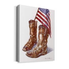 Renditions Gallery Cowboy Boots I Wall Art, Premium Gallery Wrapped Canvas Decor, Ready to Hang, 18 in H x 12 in W, Made in America Print