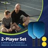 Sport Squad 2-Player Pickleball Paddle Set - 2 Fiberglass/Graphite Paddles