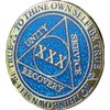 GORLENKE30 Year AA Medallion Reflex Blue Glitter Gold Plated Color