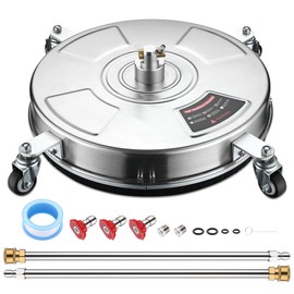 Yescom 18" Pressure Washer Surface Cleaner with 4 Wheels - Stainless Steel Surface Cleaner for Pressure Washer Attachment for Concrete, Sidewalk, Patio, Deck, Driveways and Daily Washing - 4000 PSI