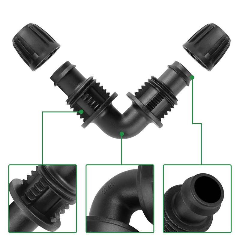 Hydrogarden Micro Drip System L-piece 1/2"(13mm) Pipe Connector for Changing
