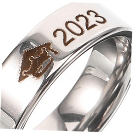 LALAFINA Graduation Season Ring Best Friends Birthday Metal Graduation Ring Class of 2023finger Ring Men’s Round Metal Ring Stainless Steel Delicate Party Supplies Student