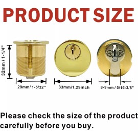 MOUNTPARTS 2X Mortise Lock SC1 Keyway KD Cylinders Adams Rite Type 4Key Brass