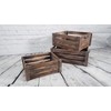 Admired By Nature Wooden Crates Storage Container, Rustic White Set