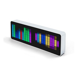 RGB LED Music Spectrum Display, Voice Sensor Pickup Analyzer with Alarm Clock, 384 LEDs 20 Dynamic 7 Colors, for Home Party Gaming, USB 5V