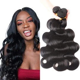 Selina Hair 22 22 22 Inch Brazilian Body Wave Bundles Human Hair Bundles 3 Bundles 300g Remy Hair Unprocessed Human Hair Weave Hair Bundles Natural Black Color (22 22 22 Inch, Body Wave)