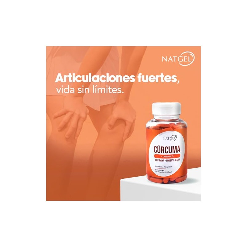 NatGel Curcumina con Pimienta Negra y Omega 3 Curcuma de