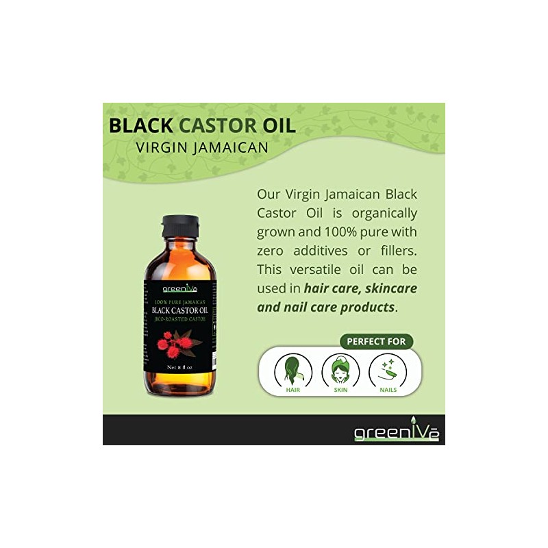 Aceite de Ricino Negro Jamaiquino GreenIVe Jamaican Black Castor Oil,