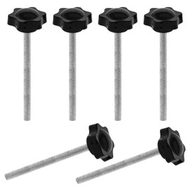 JJWNMLL 6 pieces M8 x 100 mm hexagonal plastic head star screw, star handle screw, thread replace star hand, hand start screw, mechanical locking screw