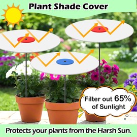 WSBXBB 3Pack- 17in Plants Shade Cover for Outdoor Plants, 65% Sunblock garden Shade Cloth, Garden plant umbrellas for flower, Sun Shade for Plants