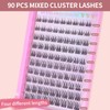 Mlen Diary Lash Clusters,100pcs 10-16mm Individual D Curl Manga Individual