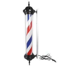 LED Barber Light Barber Shop Light 41" Open Sign Barber Pole Outdoor Barbershop Decor Barber Accessories Barbershop Decor Barber Shop Rotating Pole Light Red Blue White Stripes Hair Salon Sign
