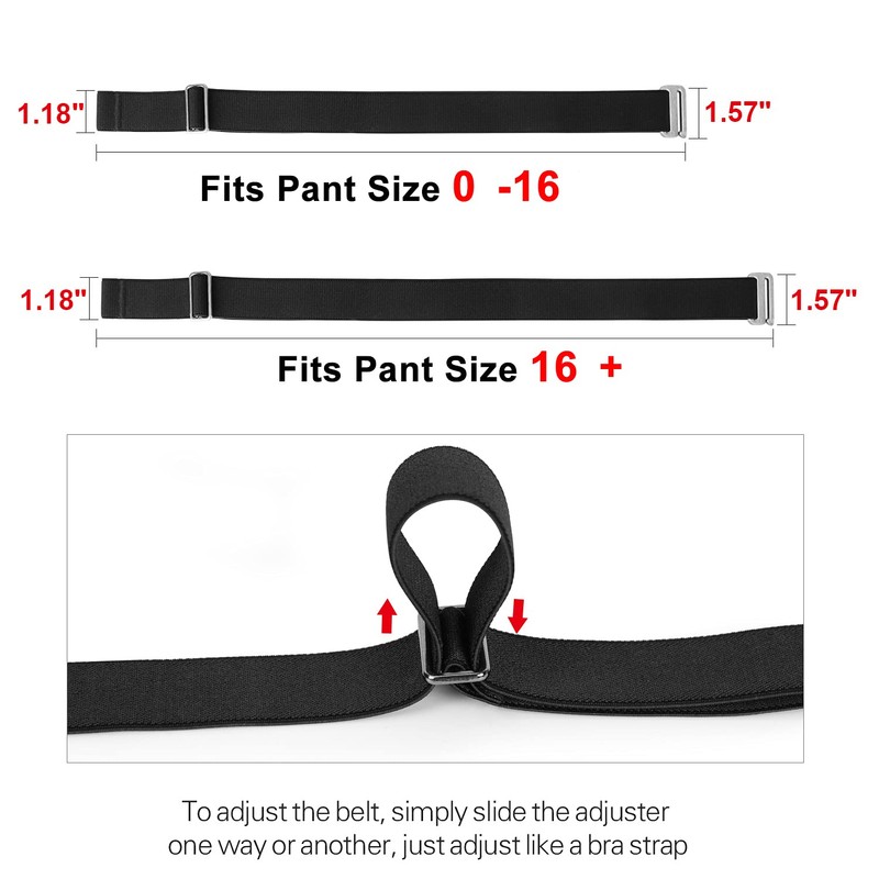 SANSTHS Women Flat Buckle No Show Stretch Belt, Invisible Adjustable