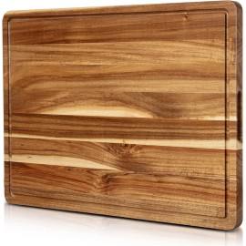 Unbranded 24 x 18 x1.2 in Wood Cutting Board for Kitchen with Juice Groove and Handle