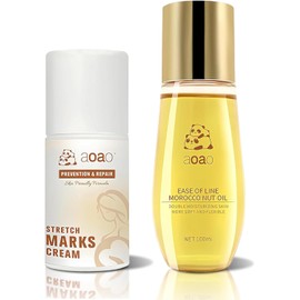 AOAO Aceite Para Estrías Durante El Embarazo Y Aceite Corporal Para Embarazadas. Aceite De Nuez De Marruecos Para Eliminar Y Prevenir Cicatrices Y Estrías. Crema Abdominal Para Reparar, Reafirmar Y