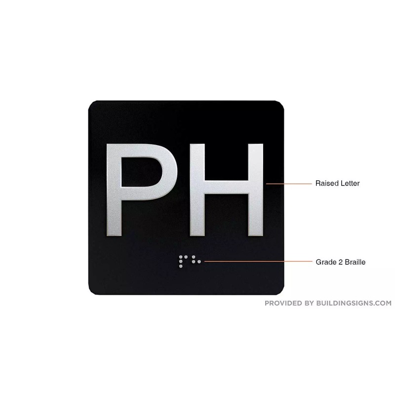 BUILDINGSIGNS.COM PH Elevator Jamb Plate Sign (Penthouse JAMB Plate) with