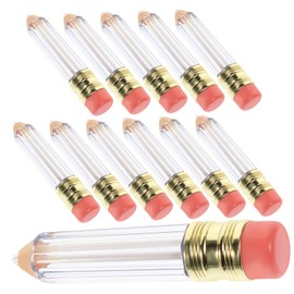 SAFIGLE 12Pcs Refillable Pencil Shaped Lip Gloss Tubes Clear Mini Cosmetic Containers Reusable Design for Lip Balm Shower Gel Body Lotion Durable
