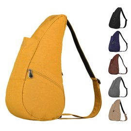 AmeriBag 17" Nylon Healthy Back Bag Ergonomic Crossbody Sling for Everyday Use, Travel & Walking Comfort (Saffron)