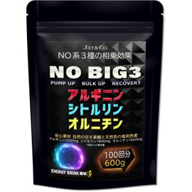 JAY&CO. NO BIG3 Arginine, Citrulline, Ornithine (3 Types of 1,000 mg) (Energy Flavor, 600 g x 1))