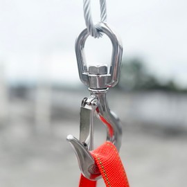 304 Stainless Steel Clevis Slip Hook with Swivel Lifting and Safety Latch - American Type - 5/16 Inch - 1430lbsf - Rigging Accessories Chain Hook