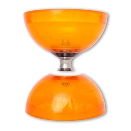 Juggle Dream Orange Cyclone Quartz II Triple Bearing Diabolo with Coloured Superglass Sticks and Carry Bag - Pro Clutch Diablo Set